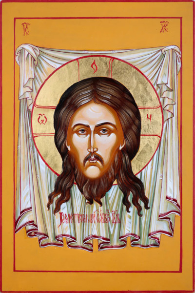  Christus Acheiropoietos, (Mandylion) 30x20 cm, Eigelbtempera, Vergoldung, Holz - verkauft - Ikonenmalerein Olga Liashenko