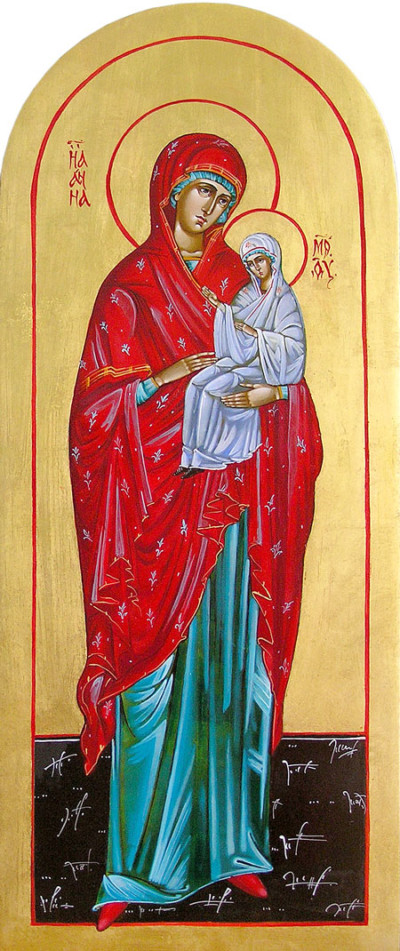 Heilige Anna, Mutter der Gottesmutter Maria 52x25 cm, Eigelbtempera, Vergoldung, Holz - verkauft - Ikonenmalerein Olga Liashenko