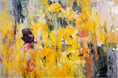 Das Gelb 60x90 cm, Öl, Goldimitation, Leinwand - zu kaufen - Malerein Olga Liashenko