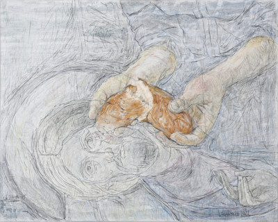 Emmaus 80x100 cm, Mixed Media, Leinwand - verkauft - Malerein Olga Liashenko