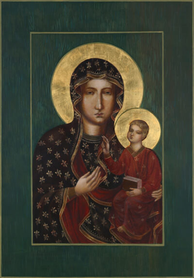 Schwarze Madonna von Tschenstochau 100x70 cm, Eigelbtempera, Vergoldung, Massivholz - zu kaufen - Ikonenmalerein Olga Liashenko
